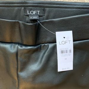 LOFT NWT black faux leather leggings